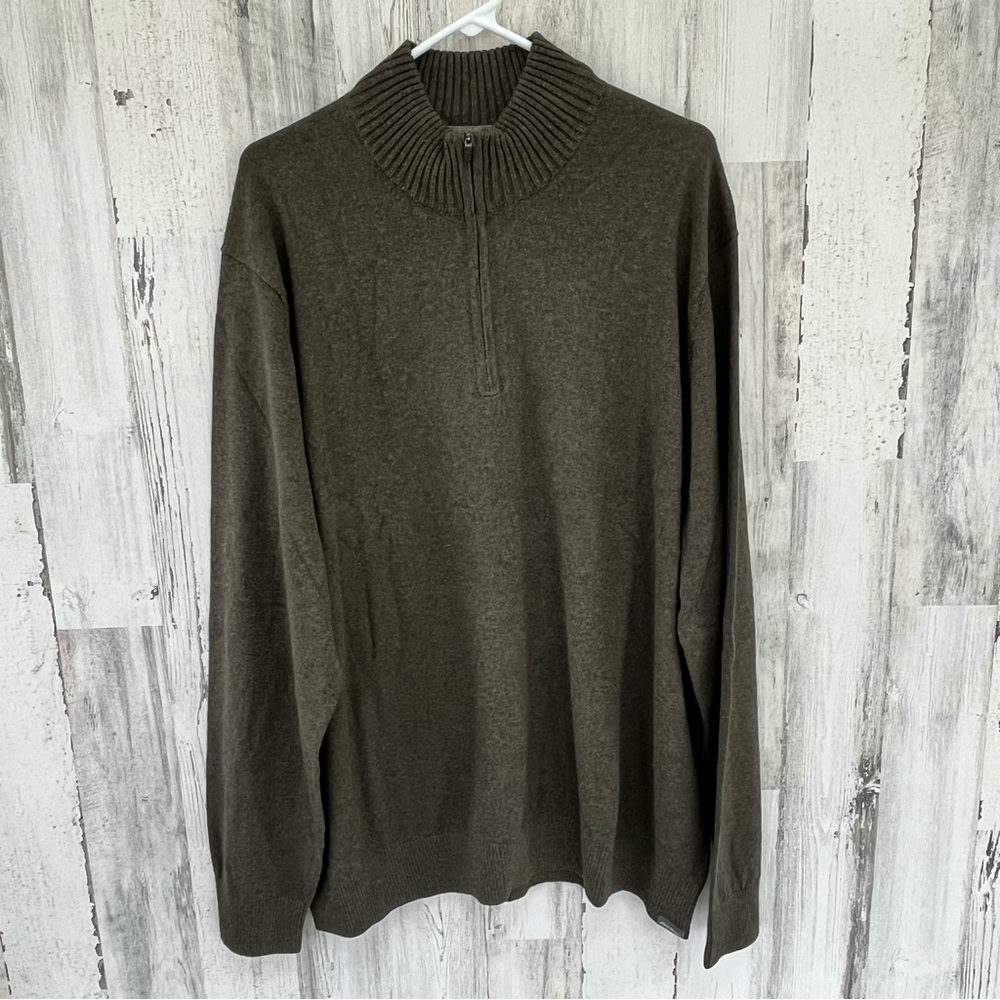 Eddie Bauer Men’s 1/4 Zip Sweater Size 2XL 90% Cotton, 10% Merino Wool